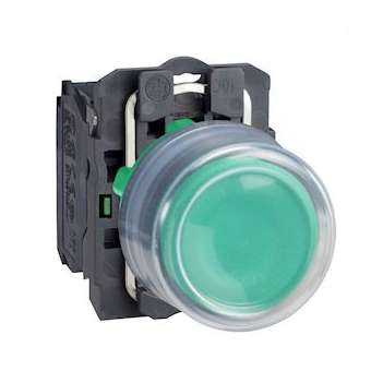 Harmony XB5 - bouton poussoir à impulsion - D22 - capuchonné - vert - 1F - vis|Schneider Electric-SCHXB5AP31