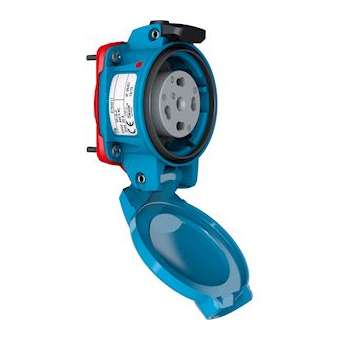 PN Socle Poly bleu Size.1 IP66/67 2P 30A 24V AC|Marechal-MAR01N408A