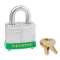 Cadenas en Acier Laminé - 40 mm - Clé différente - Bande de protection verte|Master lock europe-SKP3GRN