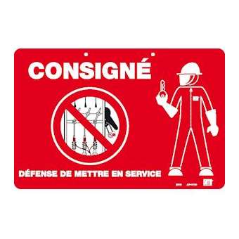 plaque plastique 'consigne defense'|Catu-CATAP-4110