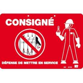 plaque plastique 'consigne defense'|Catu-CATAP-4110