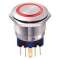 MQ22-22E/J/B/230V/S : bouton poussoir 2NO/NF momentané pour découpe D22mm