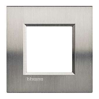 Plaque Livinglight Naturalia 2 modules - Acier brossé|Bticino-TICLNA4802ACS