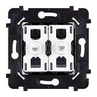 Mécanisme 2 VV ET/OU POUSSOIR BLANC SUPPORT BLANC POUR COLLECTION HITERA|Modelec-MD8087-020BBLB