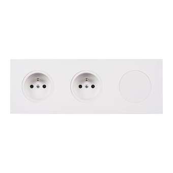 Façade DESIR BLANC SOFT TOUCH TRIPLE HORIZONTALE PC PC 1 MEDIA|Modelec-MD8313-810