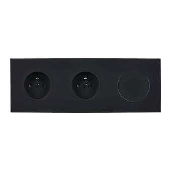 Façade DESIR NOIR SOFT TOUCH TRIPLE HORIZONTALE PC PC 1 MEDIA|Modelec-MD8313-808