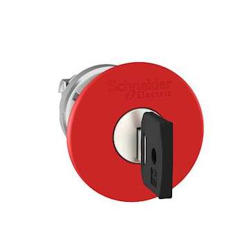 Harmony XB4 - tête bouton arrêt urgence - D40 - à clé 421E - rouge|Schneider Electric-SCHZB4BS94412