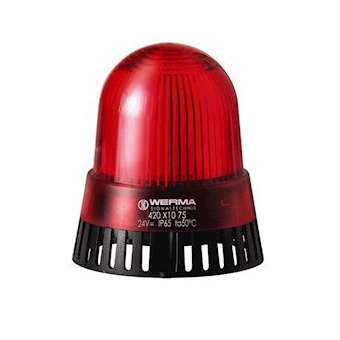 Combiné Feu flash & buzzer 92dB - Série 421 - 115VAC - Rouge - Montage à plat|-WRM42111067