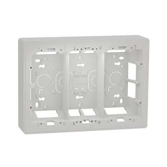 Unica - boîte de concentration saillie - 3 colonnes de 4 modules - blanc|Schneider Electric-SCHNU823418