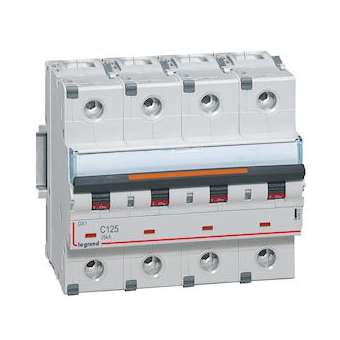 Disjoncteur DX³ 25kA arrivée haut/départ bas vis 4P 125A - courbe C - 6 modules|Legrand-LEG409803