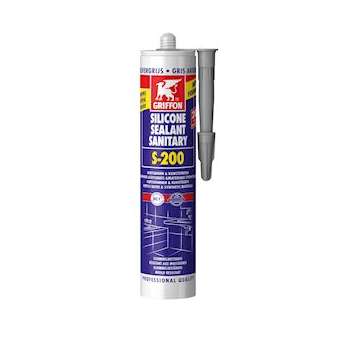 S-200 Mastic silicone sanitaire gris pour matières en acrylique cart 300 ML|Griffon france-GF26315513