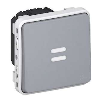 Interrupteur temporisé lumineux (voyant fourni) Plexo - Gris|Legrand-LEG069937