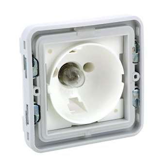 Socle étanche avec voyant Plexo composable IP55 - gris et blanc|Legrand-LEG069583