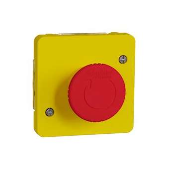 Mureva Styl - Arrêt d'urgence 1/4 tour - composable IP55 - IK08 - jaune|Schneider Electric-SCHMUR35053