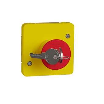 Mureva Styl - Arrêt d'urgence à clé - composable IP55 - IK08 - jaune|Schneider Electric-SCHMUR35052