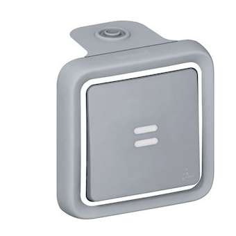 Interrupteur ou va-et-vient témoin (voyant fourni) Plexo complet saillie - gris|Legrand-LEG069902