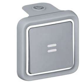Interrupteur ou va-et-vient témoin (voyant fourni) Plexo complet saillie - gris|Legrand-LEG069902
