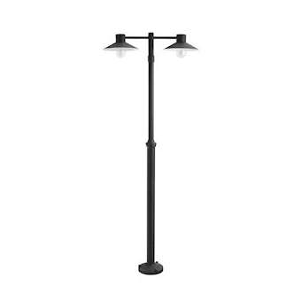 LUND noir 2x57W halogène max./E27 IP55 classe II verrerie claire|Norlys-NOS275SV