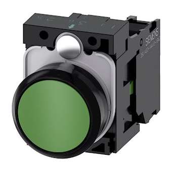 BOUTON-POUSSOIR, VERT|Siemens Industries et Infrastructures-SIE3SU1100-0AB40-1BA0