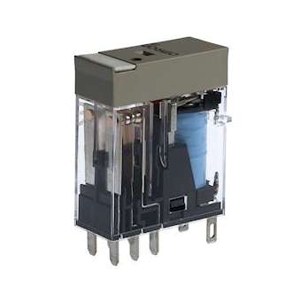 Relais compact, plaque d'identification, del, 12vcc, 2rt, 5a, socle|Omron electronics-OMRG2R-2-SN12VDC(S)