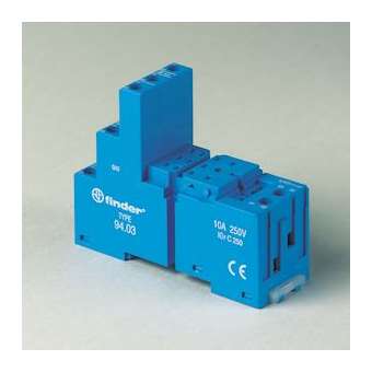 Support 10A 250V série 5533, bleu, étrier plastique, bobine et contacts séparés|Finder-FID9403SPA