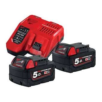 Kit 2 batteries 18 V 5 Ah + chargeur rapide|Bizline-BIZ790617