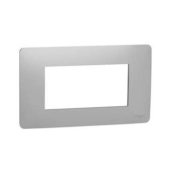 Unica Studio - plaque de finition - Alu - 4 modules|Schneider Electric-SCHNU210430