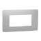 Unica Studio - plaque de finition - Alu - 4 modules|Schneider Electric-SCHNU210430
