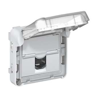 Prise RJ45 étanche catégorie5e UTP Plexo IP55 volet fermé IK07 - gris|Legrand-LEG069556