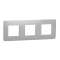 Unica Studio - plaque de finition - Alu - 3 postes|Schneider Electric-SCHNU200630