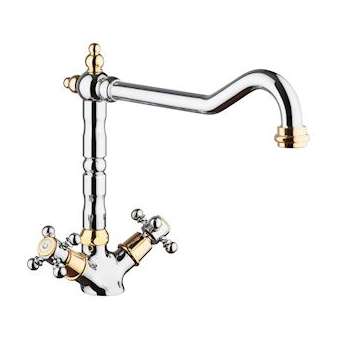 Mélangeur évier bec mobile style chrome + or|Paini france-PIN1895CO