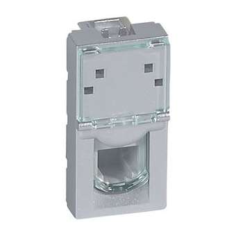 Prise RJ11 4 contacts Mosaic 1 module - alu|Legrand-LEG079231