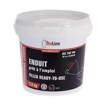 Enduit de rebouchage/lissage standard prêt à l'emploi en seau (1.5 kg)|Bizline-BIZ740144