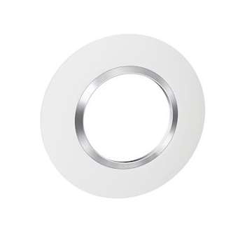 Plaque ronde dooxie 1 poste finition blanc avec bague effet chrome|Legrand-LEG600973