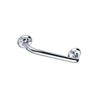 Barre d'appui droite 600 mm, tube laiton nickelé chromé D 25 mm, embase D 75 m|Pellet asc-PT4002906