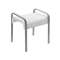 Tabouret de douche de sécurité 461x526X580mm, alu. D 38x25mm gris, assise blanc|Pellet asc-PT4047771