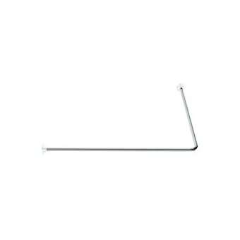 Porte-rideau d'angle 90DEG 800x800 mm, tube acier chromé D 16 mm, rosace ABS bl|Pellet asc-PT4004144