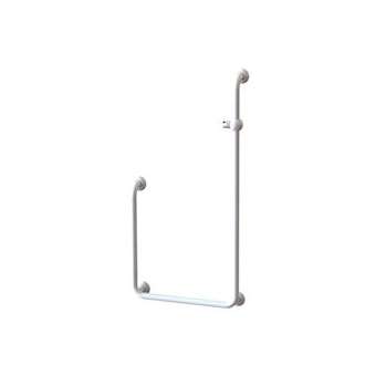 Barre d'appui en U polyalu 617x648x1248 mm, D 33 mm, support douchette, embases|Pellet asc-PT4046290