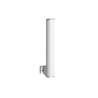 Réserve papier WC 2 rlx 265x70x67,5 mm, tube alu. époxy blanc-chromé D 38x25 mm|Pellet asc-PT4049915