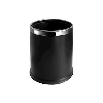 Corbeille à poser 10 L D200 x H275 mm, double paroi, acier noir satiné|Pellet asc-PT4872410