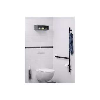 Barre d'appui en L multifonctions 551x1050mm, porte-rouleau & patère, anthracite|Pellet asc-PT4048430