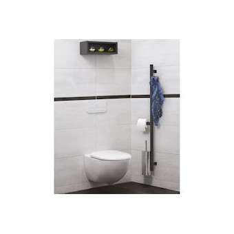 Barre d'appui verticale multifonctions H1050 mm, avec 3 accessoires, anthracite|Pellet asc-PT4048440