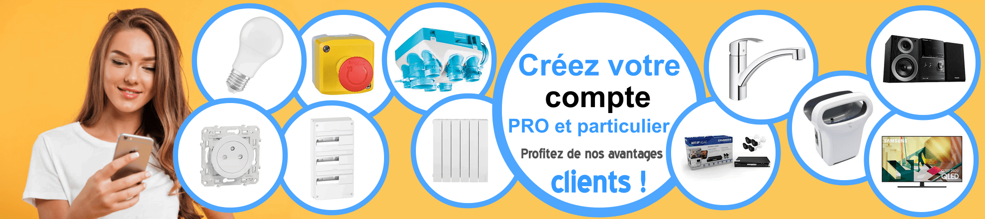 Achat vente en ligne client professionnelle et particulier